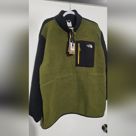 The North Face Mens Yumiori 1/4 Zip Fleece Pullover Forest Olive Size XXL NWT - Picture 1 of 7
